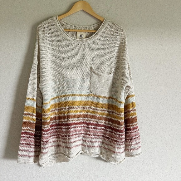 Rip Curl Relaxed Striped Sweater Beach Style  Size L - Picture 1 of 10